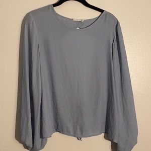 Blue Backless Blouse